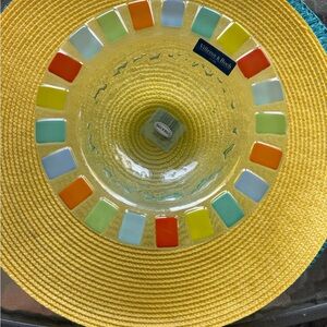 Villeroy & Boch Glass Bowl with Red, Orange, Yellow, Green and Blue Accents